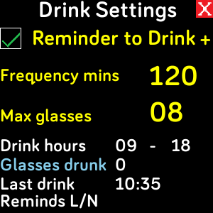 settings drink